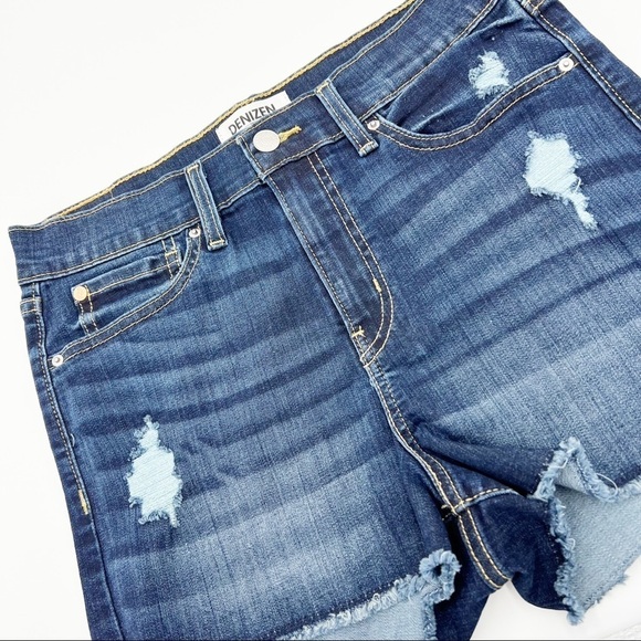 Levi's Denizen High Rise Shortie Distressed Jean Shorts - Picture 2 of 6